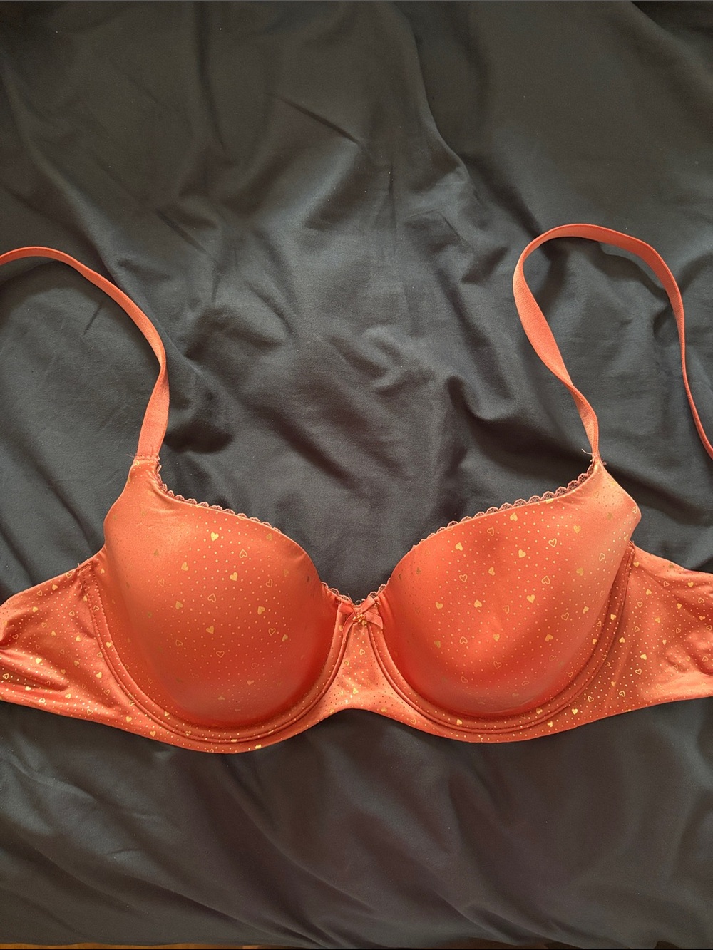 Victoria's Secret Orange Heart-Print Push-Up Bra